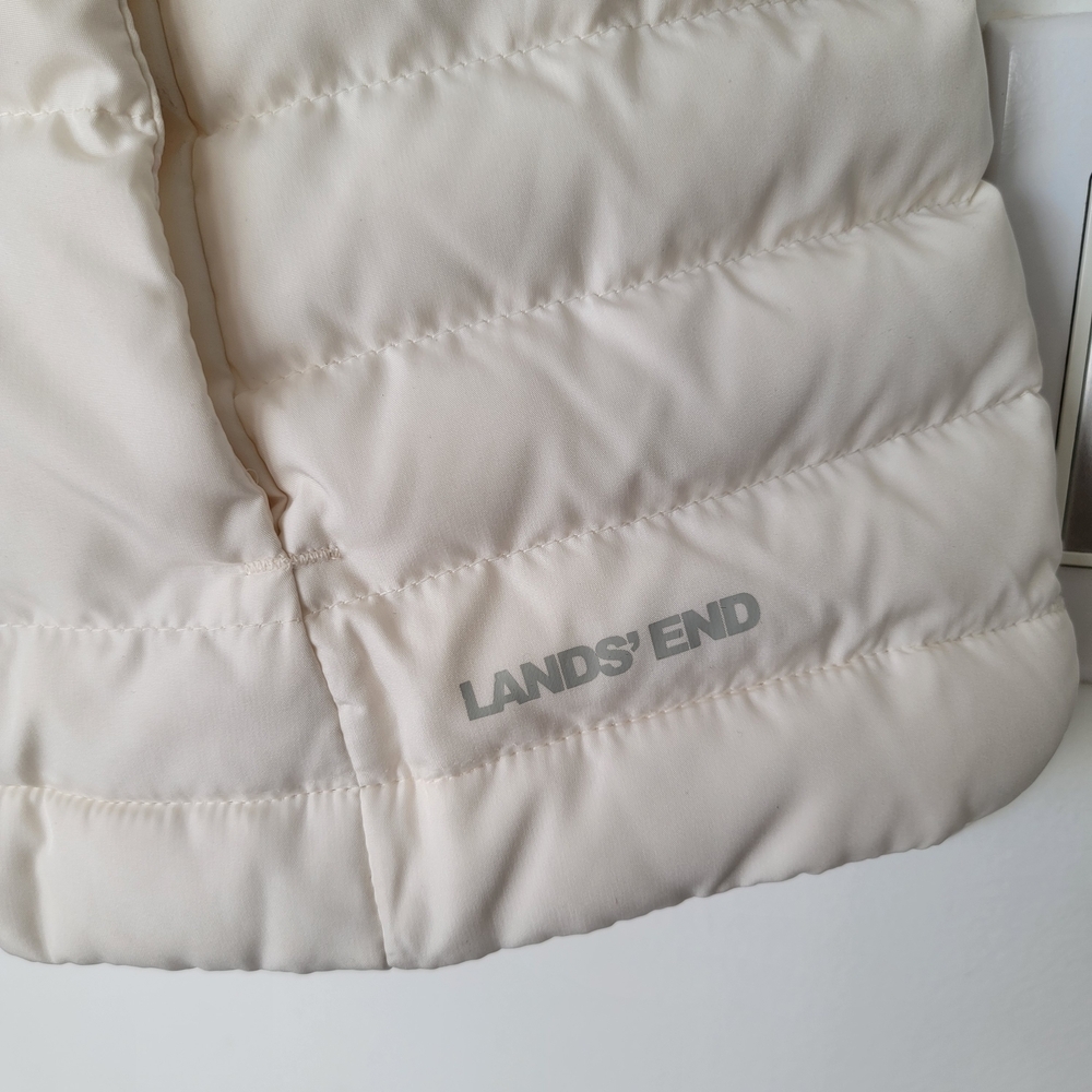 Lands' End Cream Ivory Down And Feather Puffer Vest Size Small - Picture 5 of 7